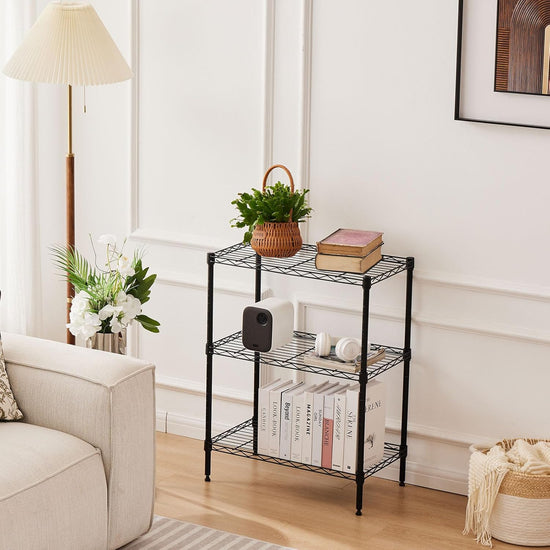CARLA HOME 3-Tier Adjustable Metal Storage Shelves Wire Rack Organizer for Kitchen, Pantry, Bathroom or Laundry Room (45cm W x 40cm D x 103cm H)