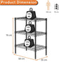 CARLA HOME 3-Tier Adjustable Metal Storage Shelves Wire Rack Organizer for Kitchen, Pantry, Bathroom or Laundry Room (45cm W x 40cm D x 103cm H)