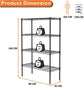 CARLA HOME 4-Tier Adjustable Metal Storage Shelves Wire Rack Organizer for Kitchen, Pantry, Bathroom or Laundry Room (60cm W x 40cm D x 126cm H)