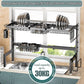 CARLA HOME Adjustable Over the Sink Dish Drying Rack with Utensil Holder, Hooks & Cutting Board Rack for Kitchen Counter Storage