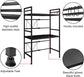 CARLA HOME 3-Tier Microwave Oven Rack with Adjustable Metal Kitchen Shelf Stand for Countertop Storage and 6 Hooks for Utensils
