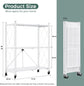 CARLA HOME 3-Tier Foldable Storage Shelf with Wheels for Kitchen, Garage, Pantry or Basement (White)