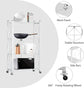 CARLA HOME 4-Tier Foldable Storage Shelf with Wheels for Kitchen, Garage, Pantry or Basement (White)