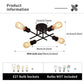 Industrial Semi Flush Mount Chandelier, Black