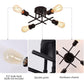 Industrial Semi Flush Mount Chandelier, Black