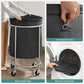 Steel Frame Laundry Basket Wheels, Black