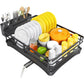 Large Dish Drying Rack with Drainboard Black
