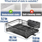Large Dish Drying Rack with Drainboard Black