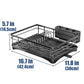 Large Dish Drying Rack with Drainboard Black