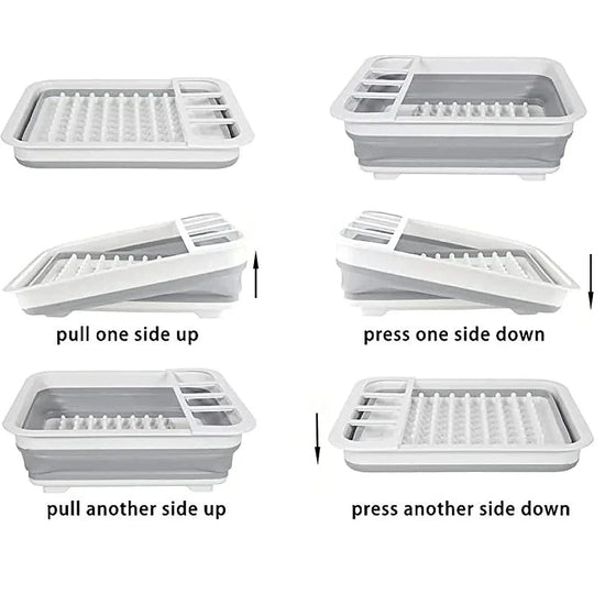 Foldable Kitchen Dish Rack Storage Tray