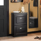 Shoe Cabinet 2 Drawers Storage Cupboard Black