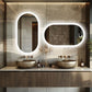 800x500mm LED Bathroom Mirror Oval Anti-Fog Dimmable Wall Mount