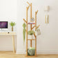 Bamboo Coat Rack Stand with Umbrella Holder - Hanging Storage