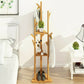 Bamboo Coat Rack Stand with Umbrella Holder - Hanging Storage