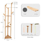 Bamboo Coat Rack Stand with Umbrella Holder - Hanging Storage