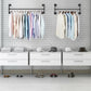 Iron Wall Mounted Clothes Rack with Shelf Garment Display