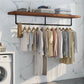 Industrial Iron Pipe Clothes Rail Vintage Wall Shelf