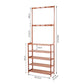 Bamboo 5-Tier Hat Coat Shoe Rack Entryway Bench Hanger Storage