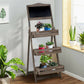 3 Tier Rustic Wood Plant Stand 38CM Corner Shelf