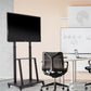 32-80 Rolling TV Stand with 2-Tier Shelf Adjustable Mount