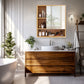 Bamboo Wall Medicine Cabinet Mirror 55.5cm 5 Shelf