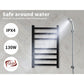 Aluminium Heated Towel Rail 7-Bar Electric Warmer Black