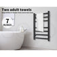 Aluminium Heated Towel Rail 7-Bar Electric Warmer Black