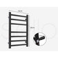 Aluminium Heated Towel Rail 7-Bar Electric Warmer Black
