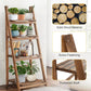 Rustic Wood 4 Tier Plant Stand Bookshelf 38CM Corner Shelf