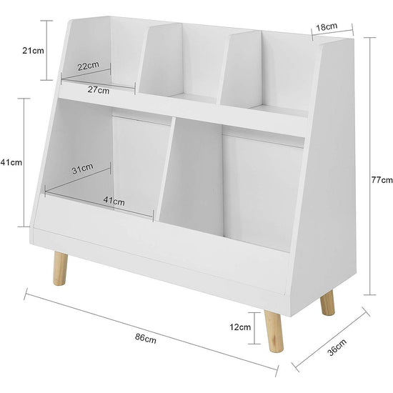 Childrens Shelving Unit, 5 Compartments Bookcase