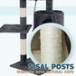 Cat Tower Tree Scratching Post Dark Grey Condo 112cm