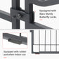 16 Panel Pet Playpen Gate Extension w/ Lockable Door Large Dog Cage