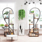 6 Tier Corner Plant Stand Metal & MDF Ladder Shelf Rack