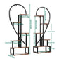 6 Tier Corner Plant Stand Metal & MDF Ladder Shelf Rack