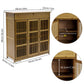 Wooden Shoe Rack XL 4 Tier 3 Doors Drawers Shelves Cabinet Organizer