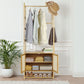 Bamboo Clothes Rack Coat Stand 168cm High Polish 53cm Length