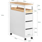 Storage Cart Narrow Cabinet Wheels Tray Drawers