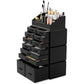 Makeup Cosmetic Organizer Storage with 12 Drawers Display Boxes (Black)