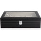 Black PU Leather Watch Organizer Display Storage Box Cases for Men & Women (12 slots)