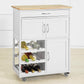 Kitchen Trolley with Wine Racks, Portable Workbench and Serving Cart for Bar or Dining