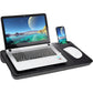 Portable Laptop Desk with Device Ledge, Mouse Pad and Phone Holder for Home Office (Black, 40cm)