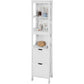 Freestanding Tall Cabinet with Standing Shelves and Drawers