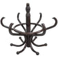 Brown Coat Rack with Stand Wooden Hat and 12 Hooks Hanger Walnut tree