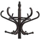 Brown Coat Rack with Stand Wooden Hat and 12 Hooks Hanger Walnut tree