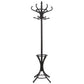 Brown Coat Rack with Stand Wooden Hat and 12 Hooks Hanger Walnut tree