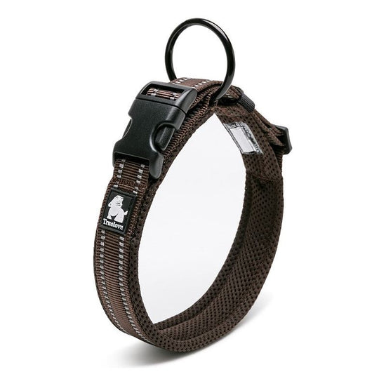 Heavy Duty Reflective Collar Brown M