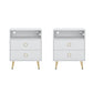 Amelia Modern LED Bedside table with USB and power socket white x 2