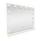 LED Beauty Mirror with 14 Bulbs, Colour Settings, USB A and USB C, White, 50 × 42cm