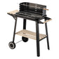 Charcoal Grill BBQ with Manual Rotisserie Stick on Trolley Stand