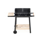 Charcoal Grill BBQ with Manual Rotisserie Stick on Trolley Stand